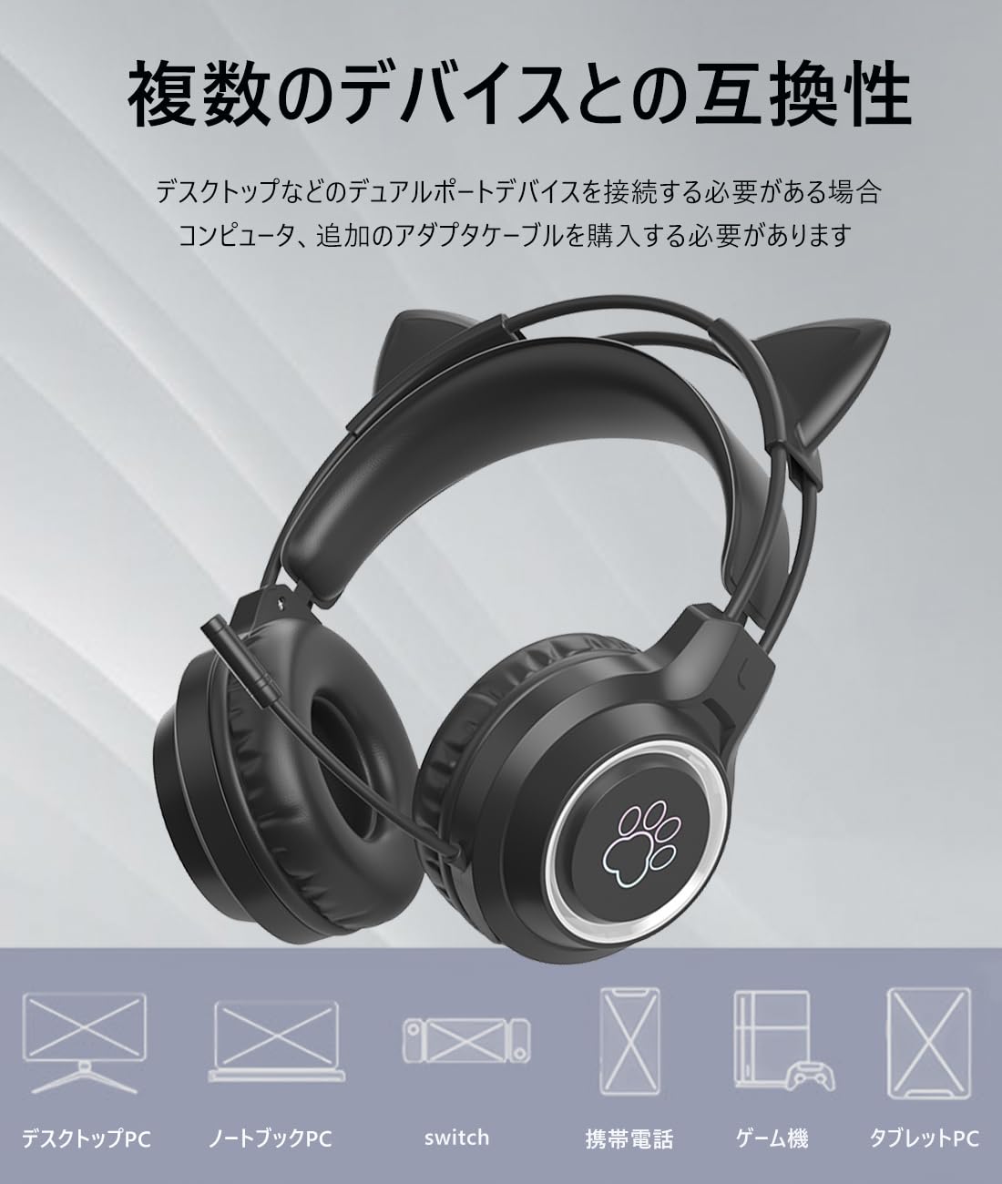 Amazon.co.jp: ヘッドホン 猫耳ヘッドホン ゲーミングヘッド